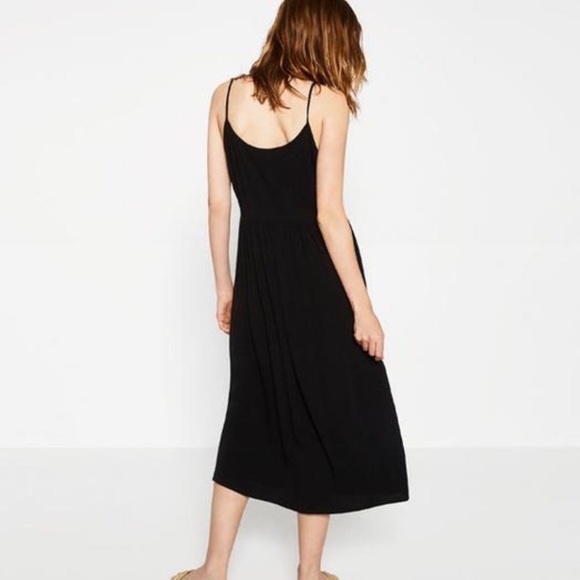 zara black strappy dress